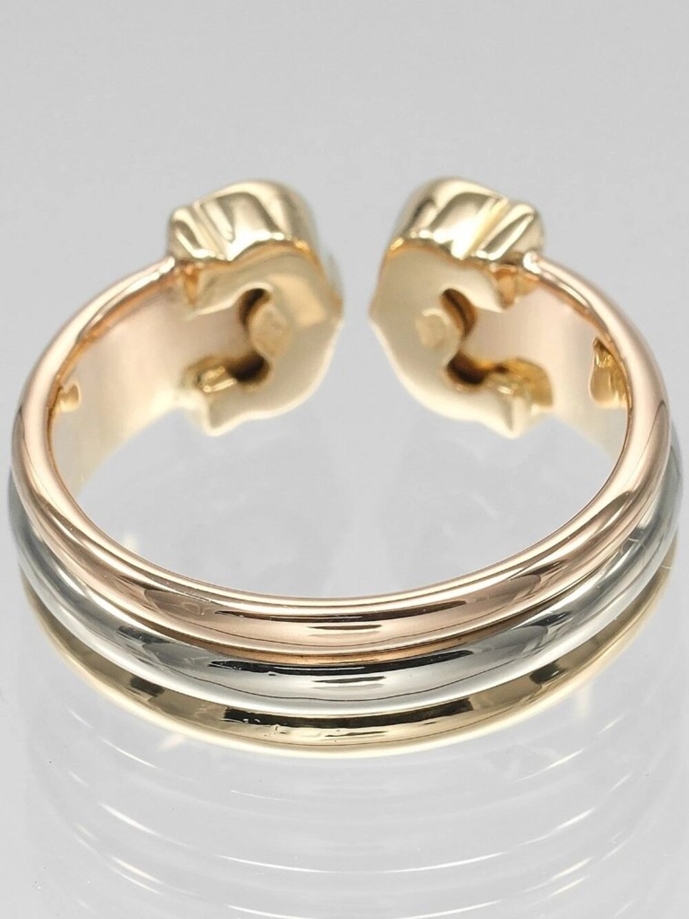 CARTIER 2C three color Ring K18 Gold (YGxPGxWG) #5.1(US Size) 4.83g Women - Picture 8 of 10